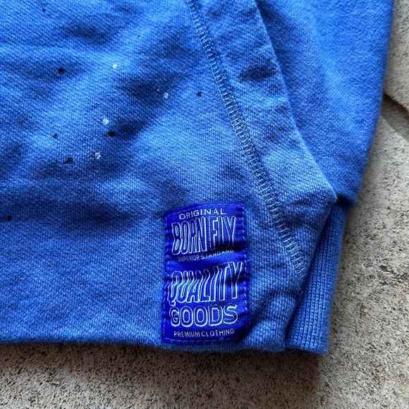 NWT Born Fly 🔥 Crew Neck Sweatshirt Hoodie Sz M Indigo color - Picture 4 of 6